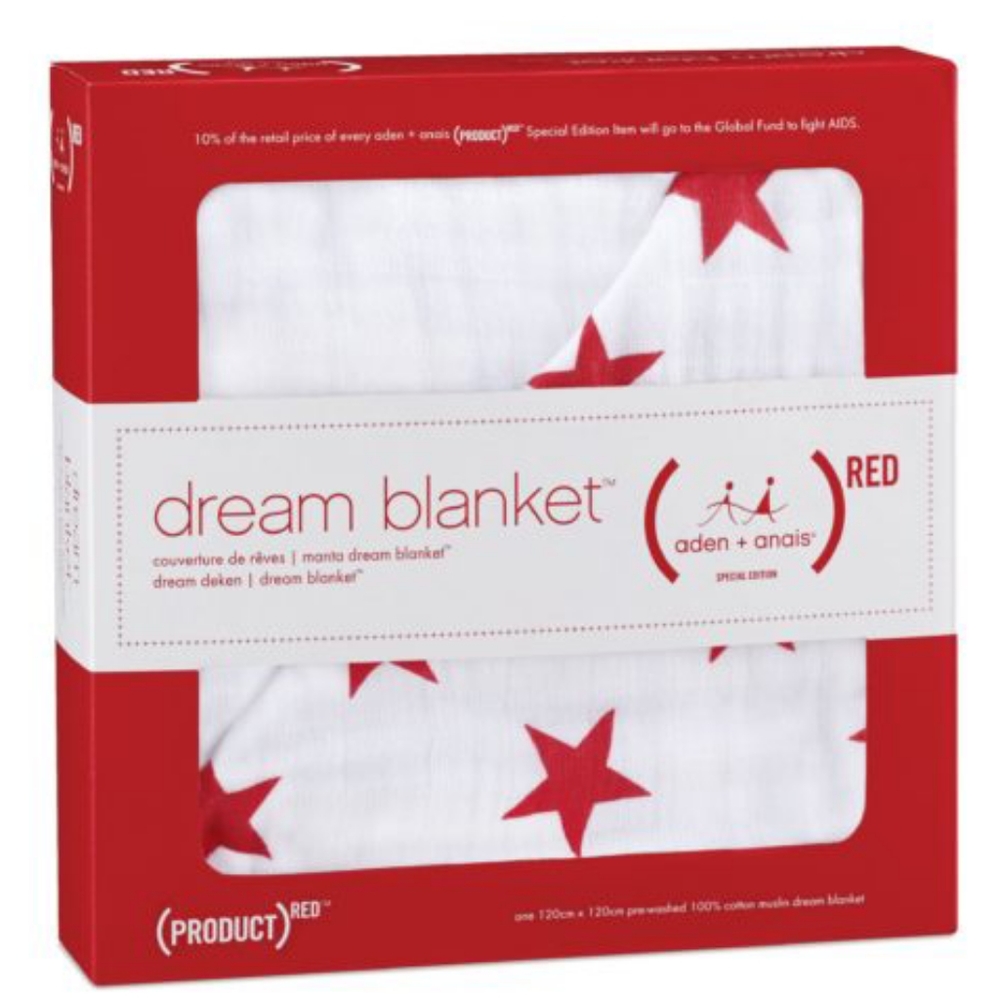 NEW! Aden & Anais Red Star Muslin Dream Blanket